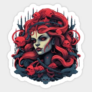 Mythological Medusa Head Sticker